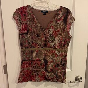 Style & Co. Women's Top in Red and Brown